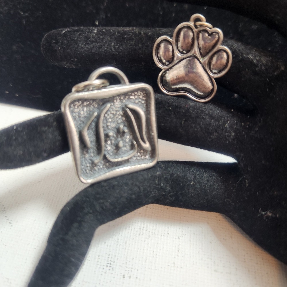 Arizona Humane Society 2011 Dog Face and Paw Print Silver Tone Charms lot